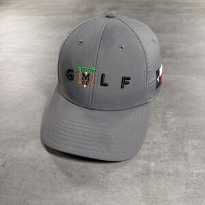TaylorMade Golf Hat Mens Gray Texas Flag Palm Tree Performance Tennis Gym Cap